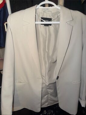 Pull&Bear Men’s Cream Single-Breasted Blazer